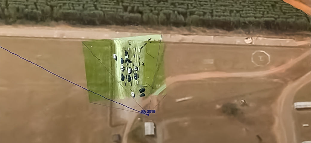 Screenshot showing how Maxar can georegister full-motion video by overlaying it on a Precision3D foundation