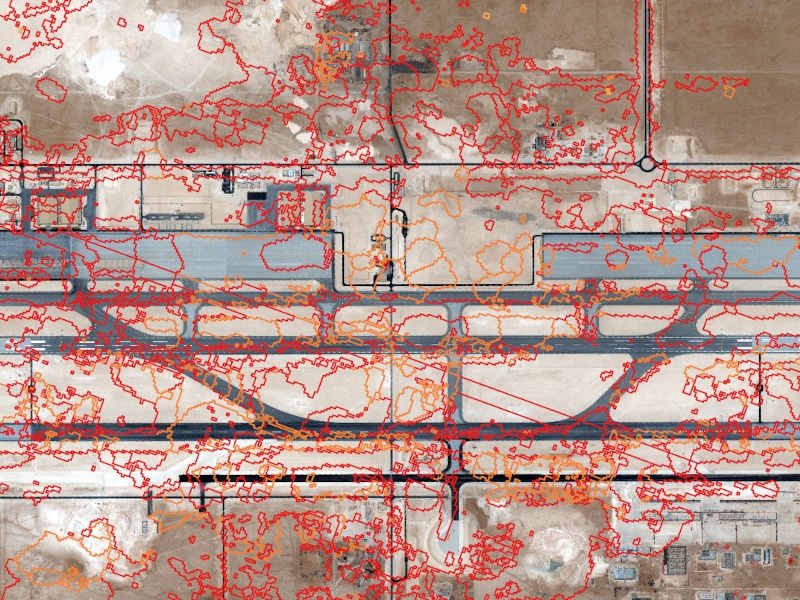 PCM image highlighting changes in land use 