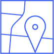 icon of a map with a pin dropped on it